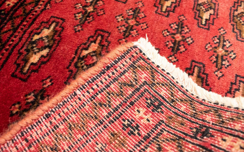 Loper Turkaman tapijt - 100 x 50 cm - rood