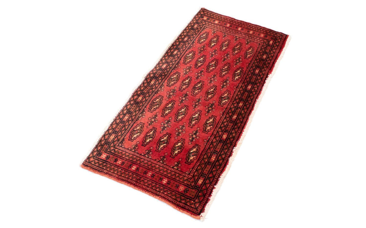 Loper Turkaman tapijt - 100 x 50 cm - rood
