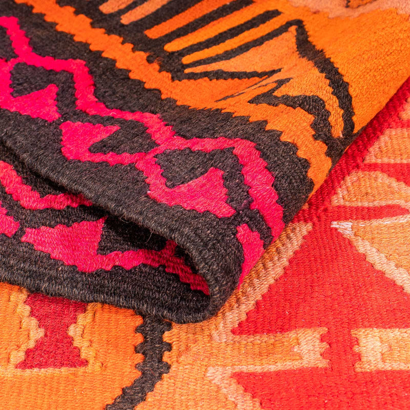 Loper Kelim tapijt - Oud - 395 x 155 cm - veelkleurig