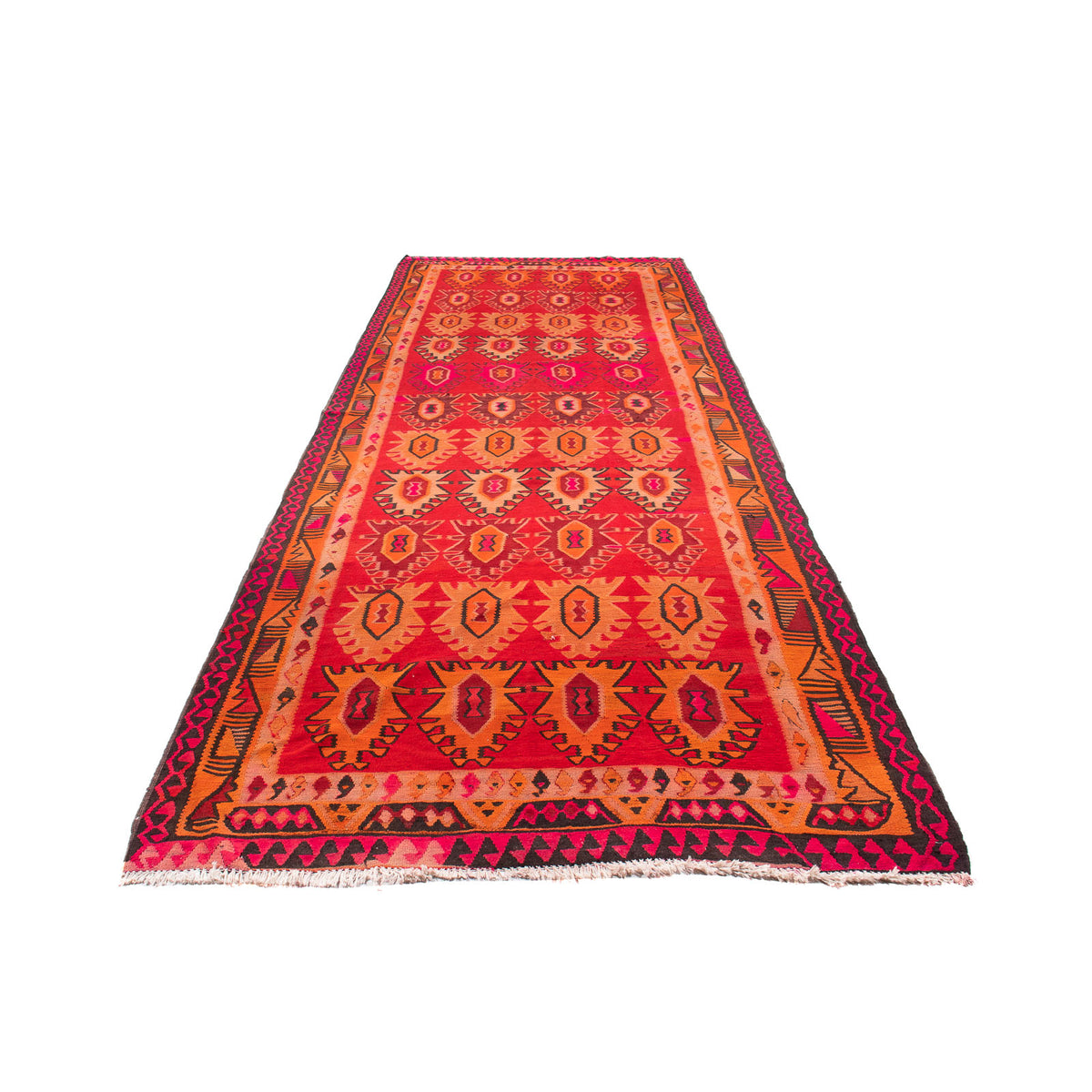 Loper Kelim tapijt - Oud - 395 x 155 cm - veelkleurig