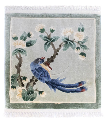 Zijden tapijt - China zijde vierkant  - 31 x 31 cm - veelkleurig