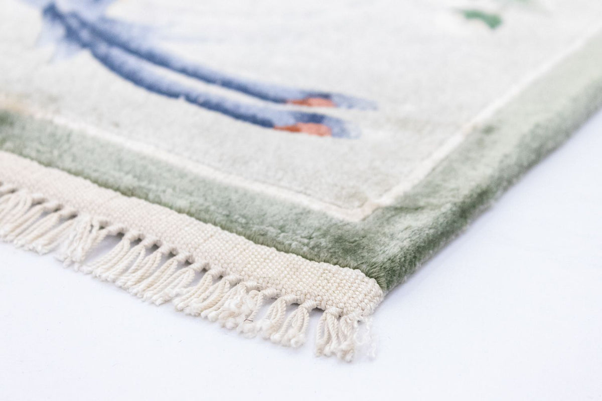 Zijden tapijt - China zijde vierkant  - 31 x 31 cm - veelkleurig