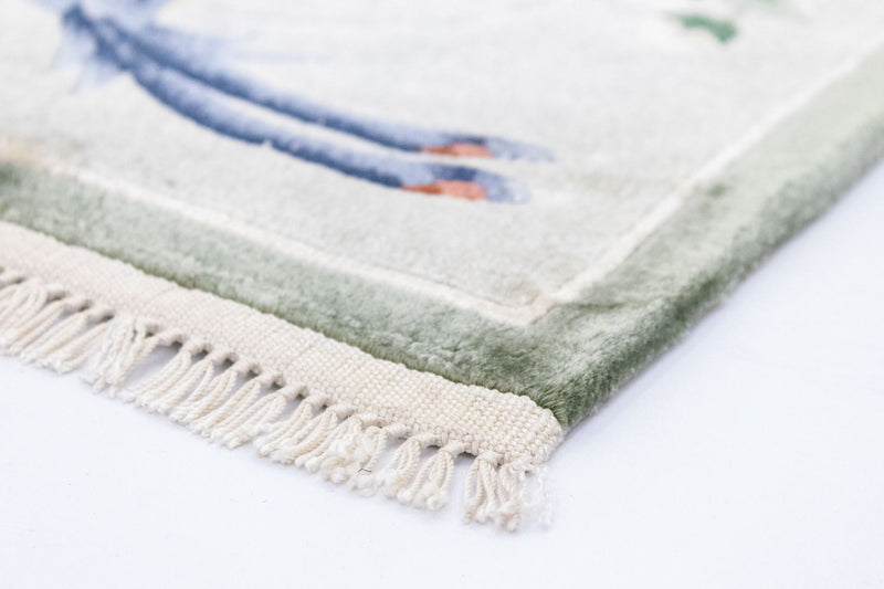 Zijden tapijt - China zijde vierkant  - 31 x 31 cm - veelkleurig