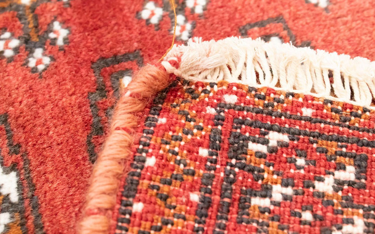 Loper Turkaman tapijt - 100 x 50 cm - rood