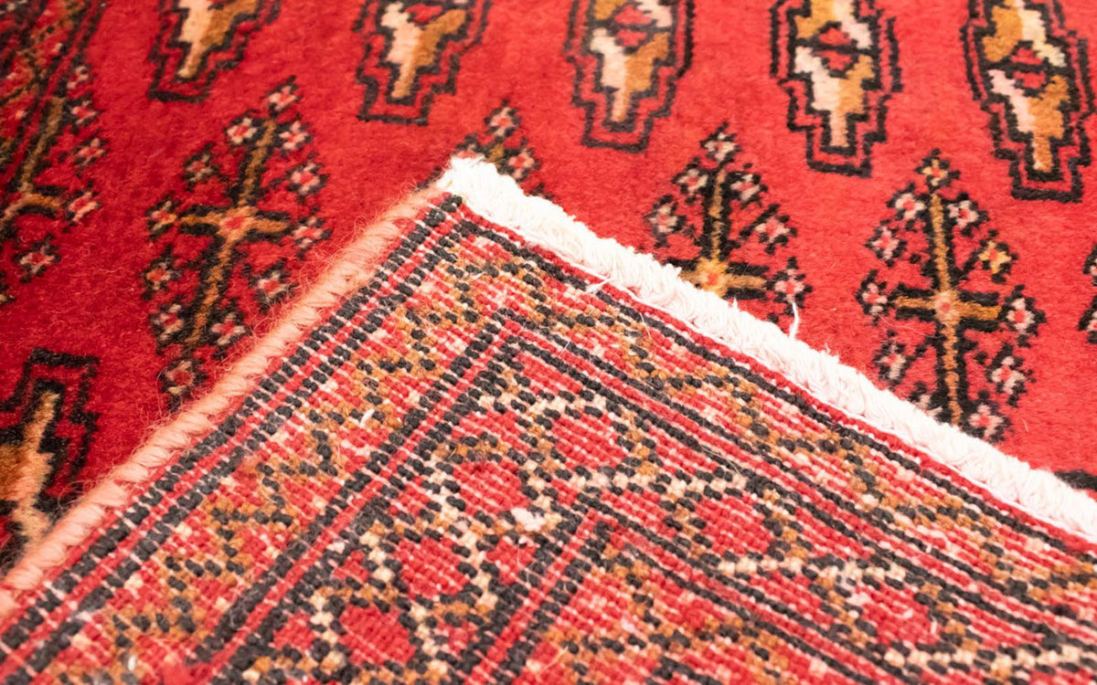 Loper Turkaman tapijt - 100 x 50 cm - rood