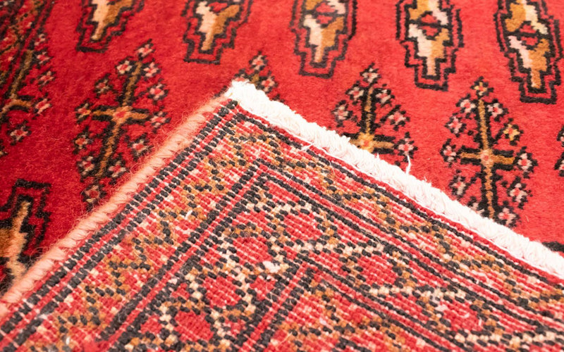 Loper Turkaman tapijt - 100 x 50 cm - rood