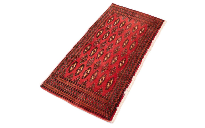 Loper Turkaman tapijt - 100 x 50 cm - rood