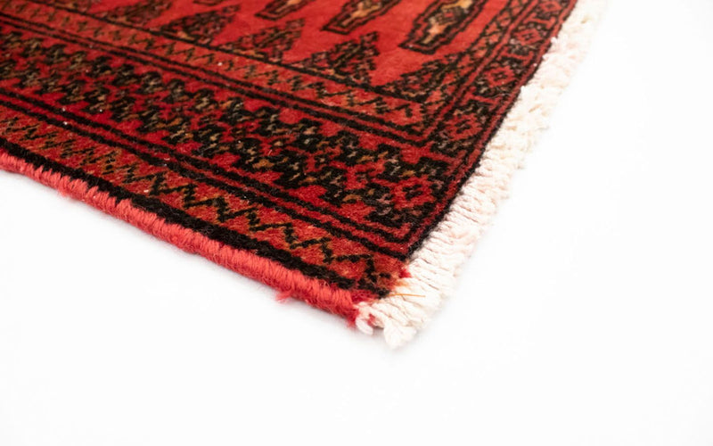 Loper Turkaman tapijt - 100 x 50 cm - rood