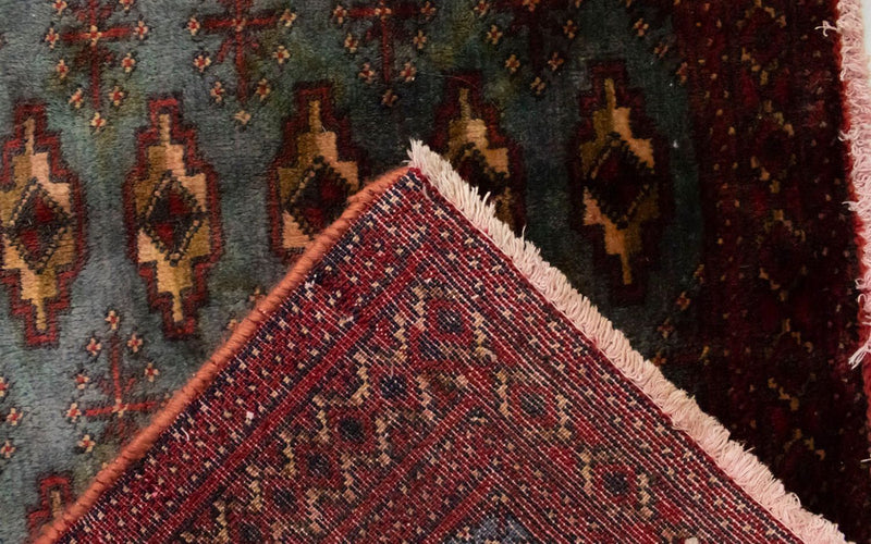 Turkaman tapijt - 130 x 60 cm - blauw