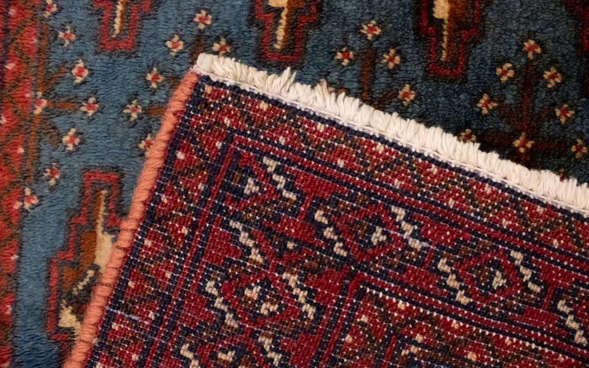 Turkaman tapijt - 130 x 60 cm - blauw