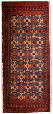 Turkaman tapijt - 130 x 60 cm - rood