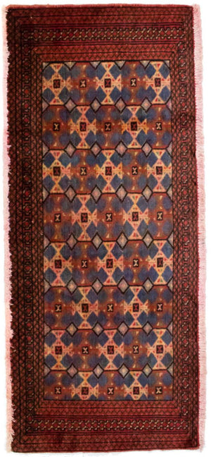 Turkaman tapijt - 130 x 60 cm - rood