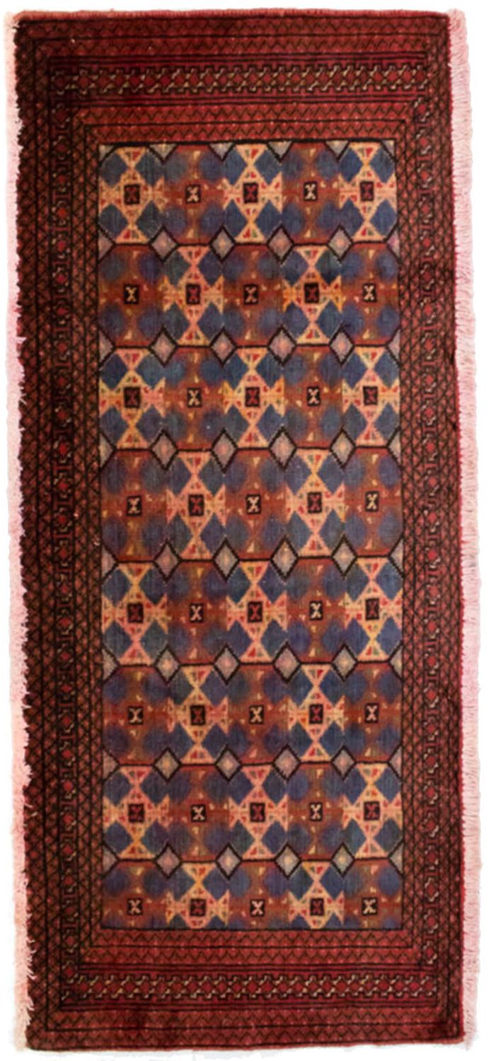 Turkaman tapijt - 130 x 60 cm - rood