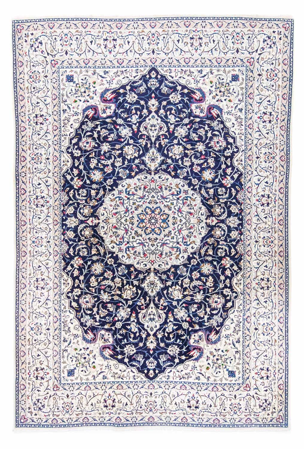 Perzisch tapijt - Nain - Koninklijk - 302 x 207 cm - donkerblauw