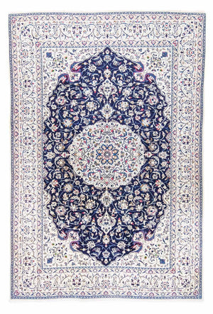 Perzisch tapijt - Nain - Koninklijk - 302 x 207 cm - donkerblauw