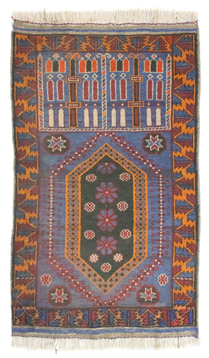 Baluch tapijt - 134 x 81 cm - blauw