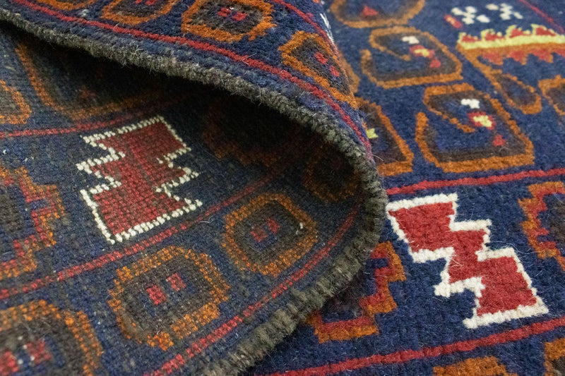 Baluch tapijt - 136 x 76 cm - blauw