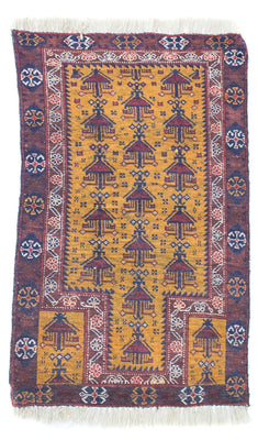 Baluch tapijt - 131 x 74 cm - geel