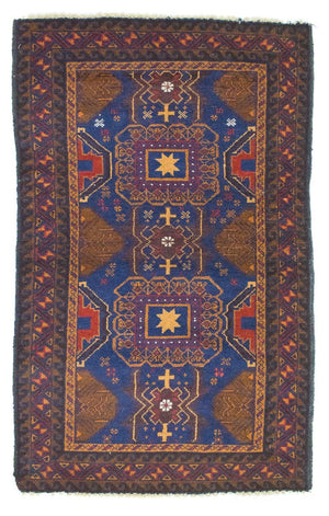 Baluch tapijt - 137 x 81 cm - blauw