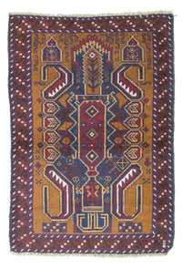 Baluch tapijt - 136 x 89 cm - blauw