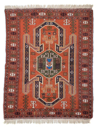 Turkaman tapijt - 160 x 125 cm - oranje