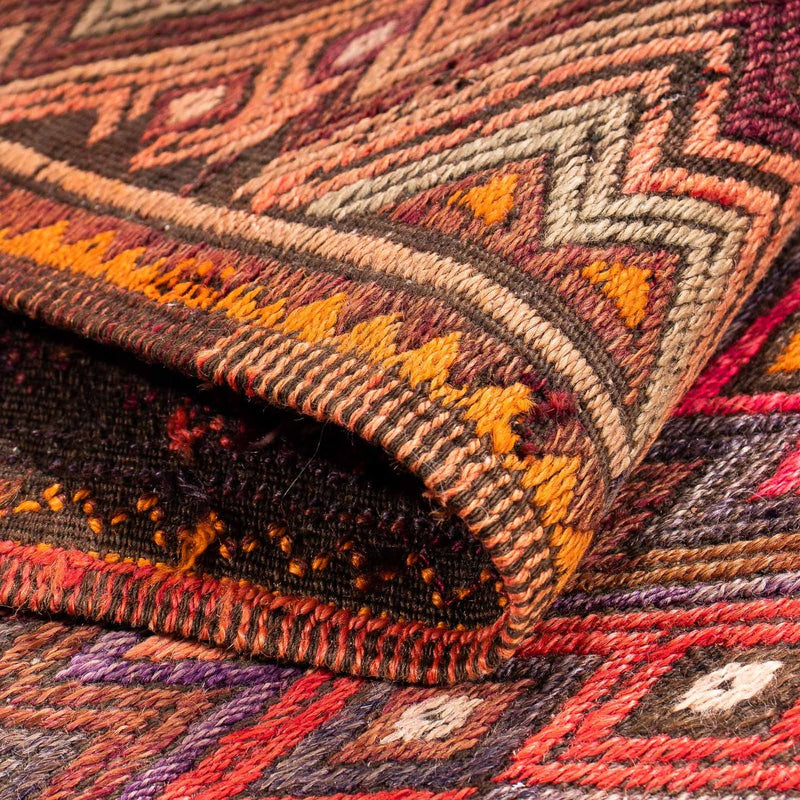 Loper Kelim tapijt - Oud - 400 x 75 cm - veelkleurig