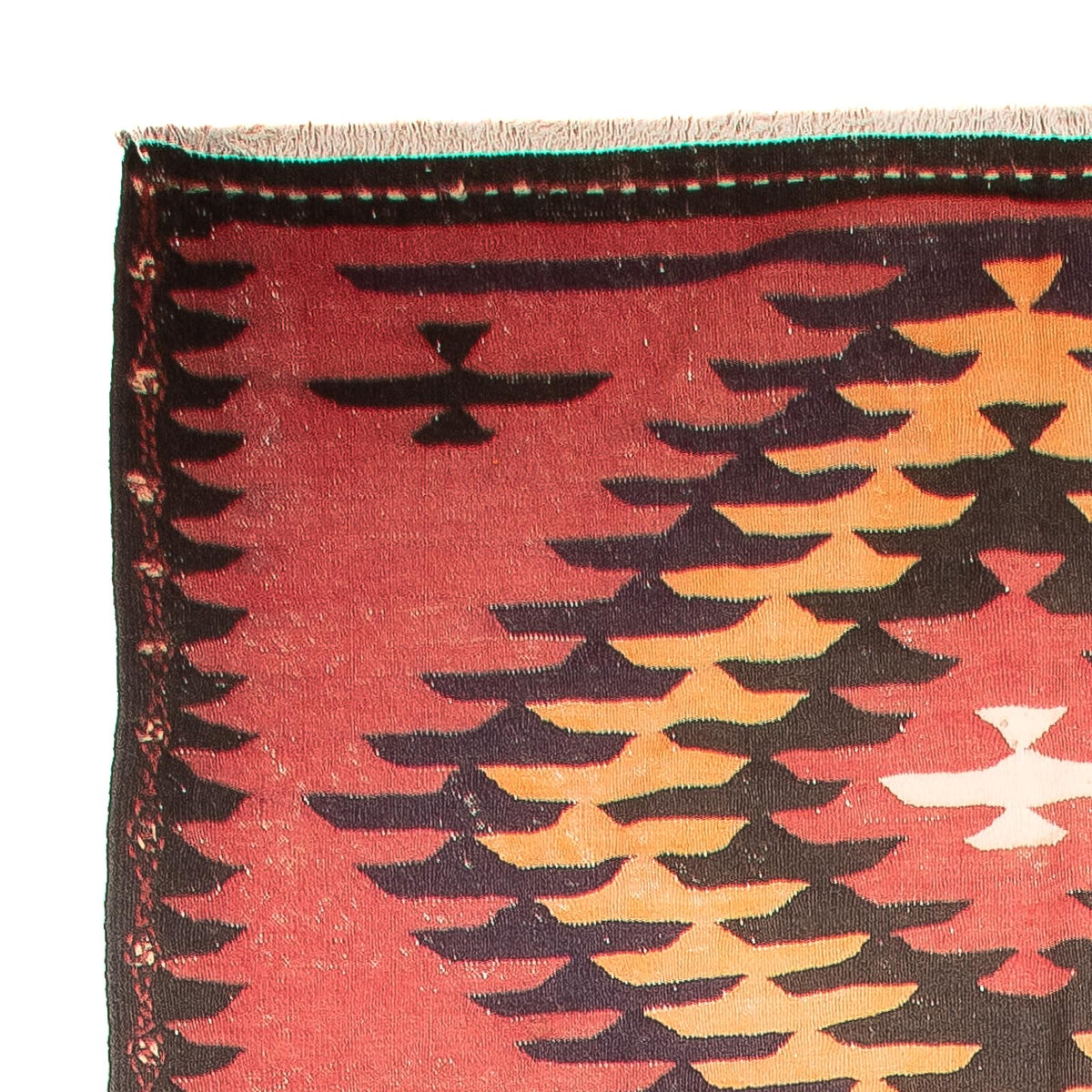 Loper Kelim tapijt - Oud - 435 x 150 cm - licht rood