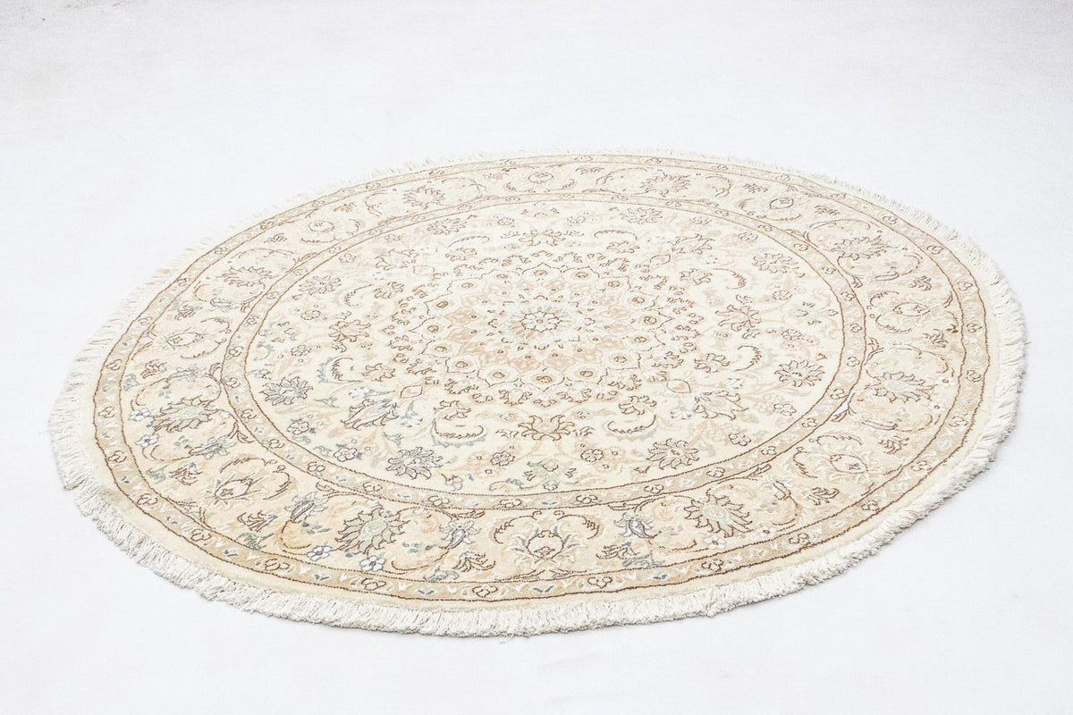 Perzisch tapijt - Nain - Koninklijk rond  - 150 x 150 cm - beige