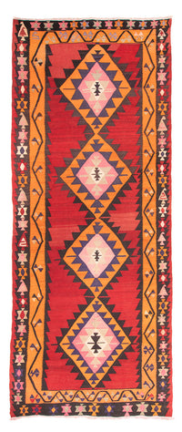Loper Kelim tapijt - Oud - 390 x 150 cm - rood