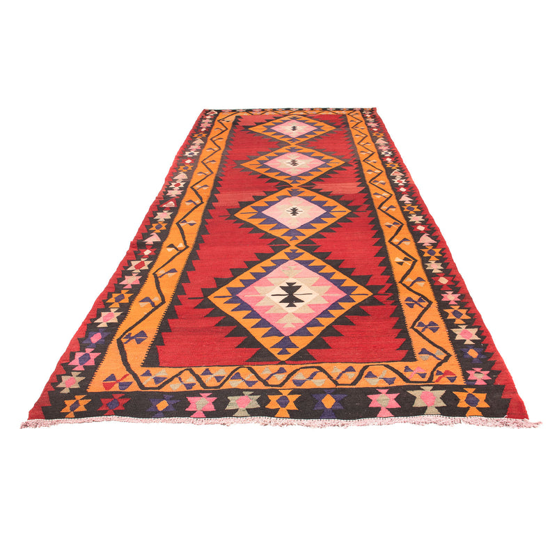 Loper Kelim tapijt - Oud - 390 x 150 cm - rood