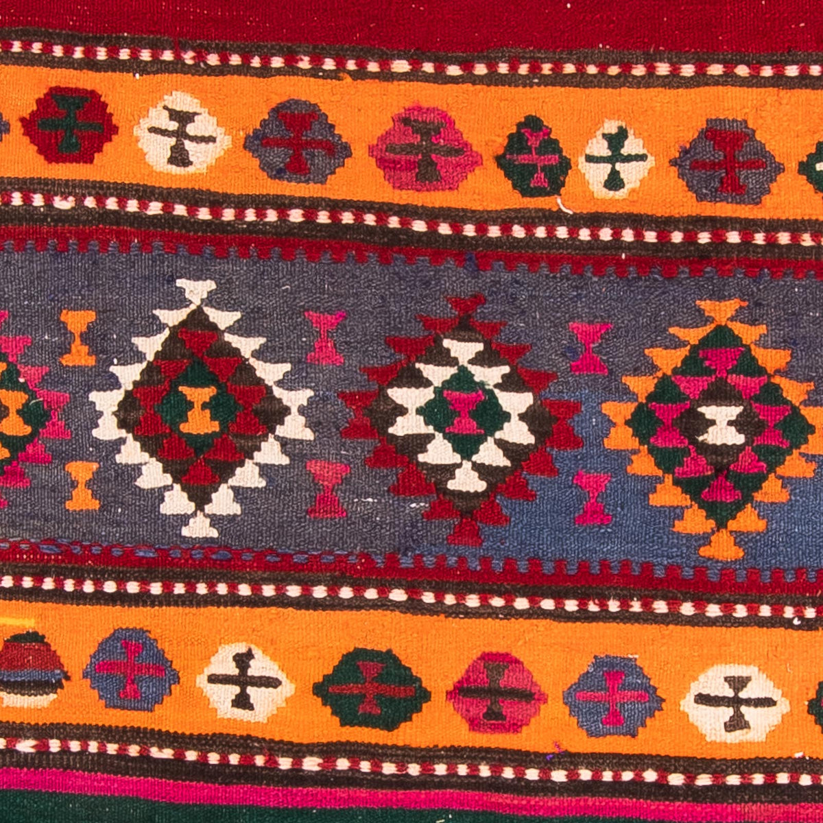 Loper Kelim tapijt - Oud - 350 x 140 cm - veelkleurig