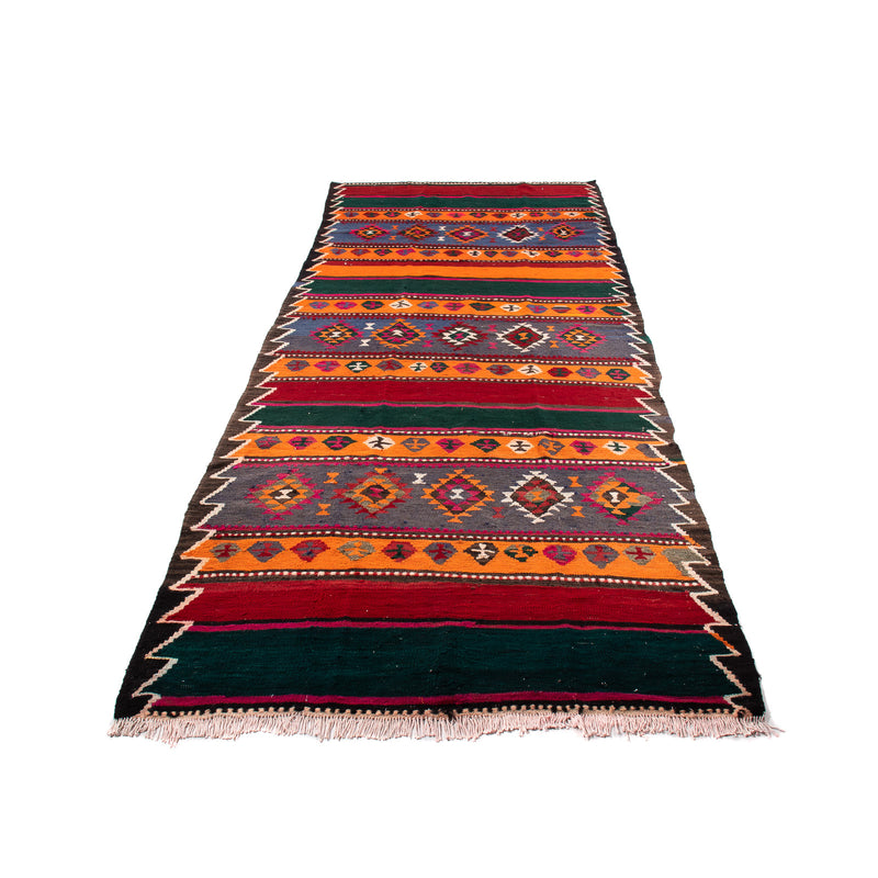 Loper Kelim tapijt - Oud - 350 x 140 cm - veelkleurig