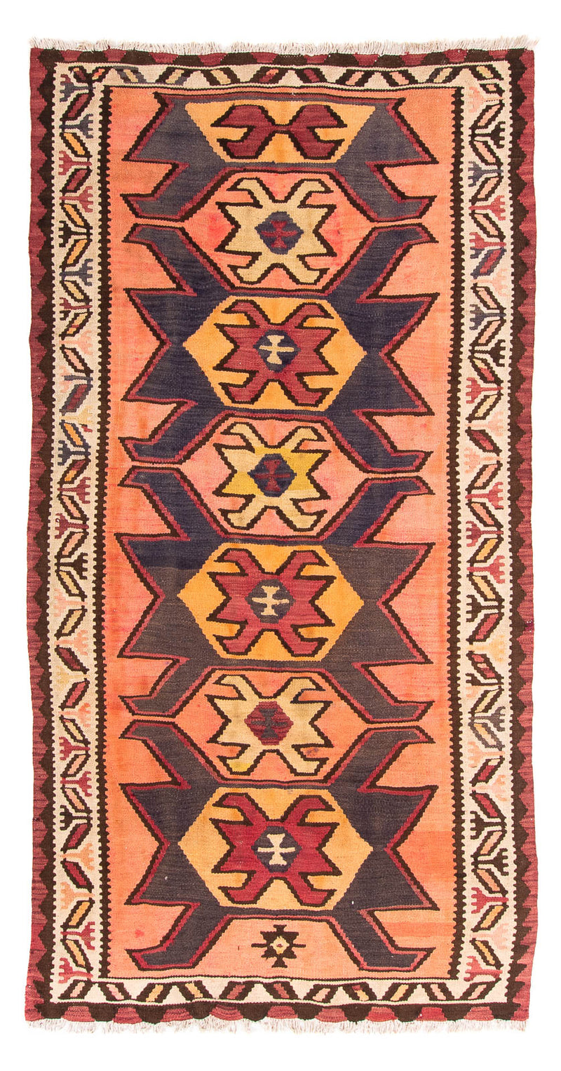 Loper Kelim tapijt - Oud - 265 x 140 cm - veelkleurig