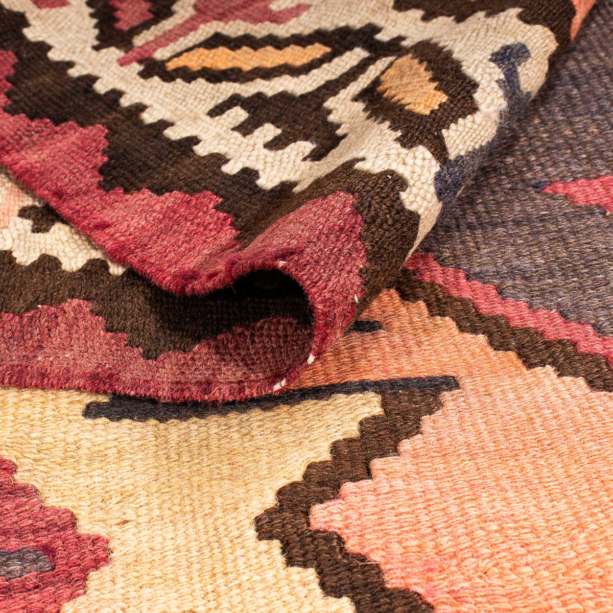 Loper Kelim tapijt - Oud - 265 x 140 cm - veelkleurig