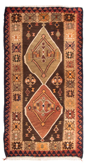 Loper Kelim tapijt - Oud - 310 x 180 cm - veelkleurig