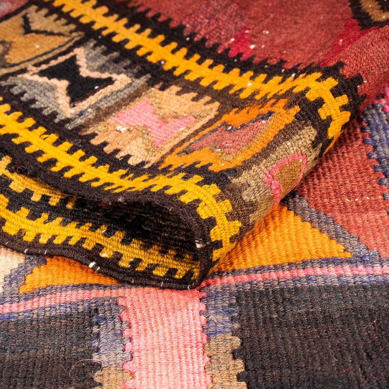 Loper Kelim tapijt - Oud - 375 x 130 cm - veelkleurig