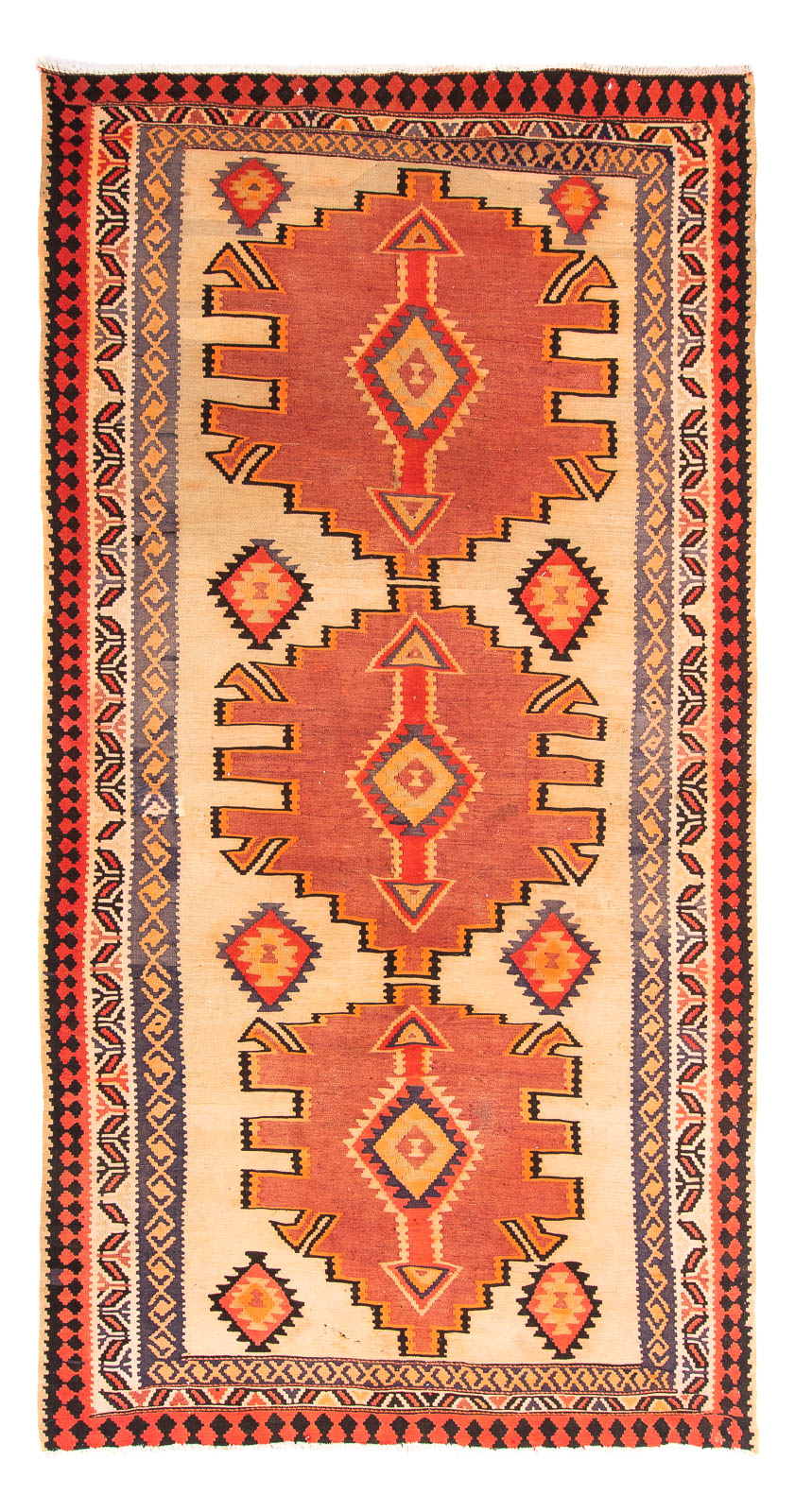 Loper Kelim tapijt - Oud - 300 x 150 cm - veelkleurig