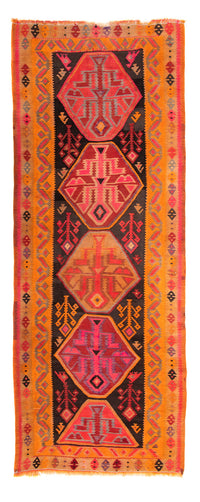 Loper Kelim tapijt - Oud - 355 x 142 cm - veelkleurig