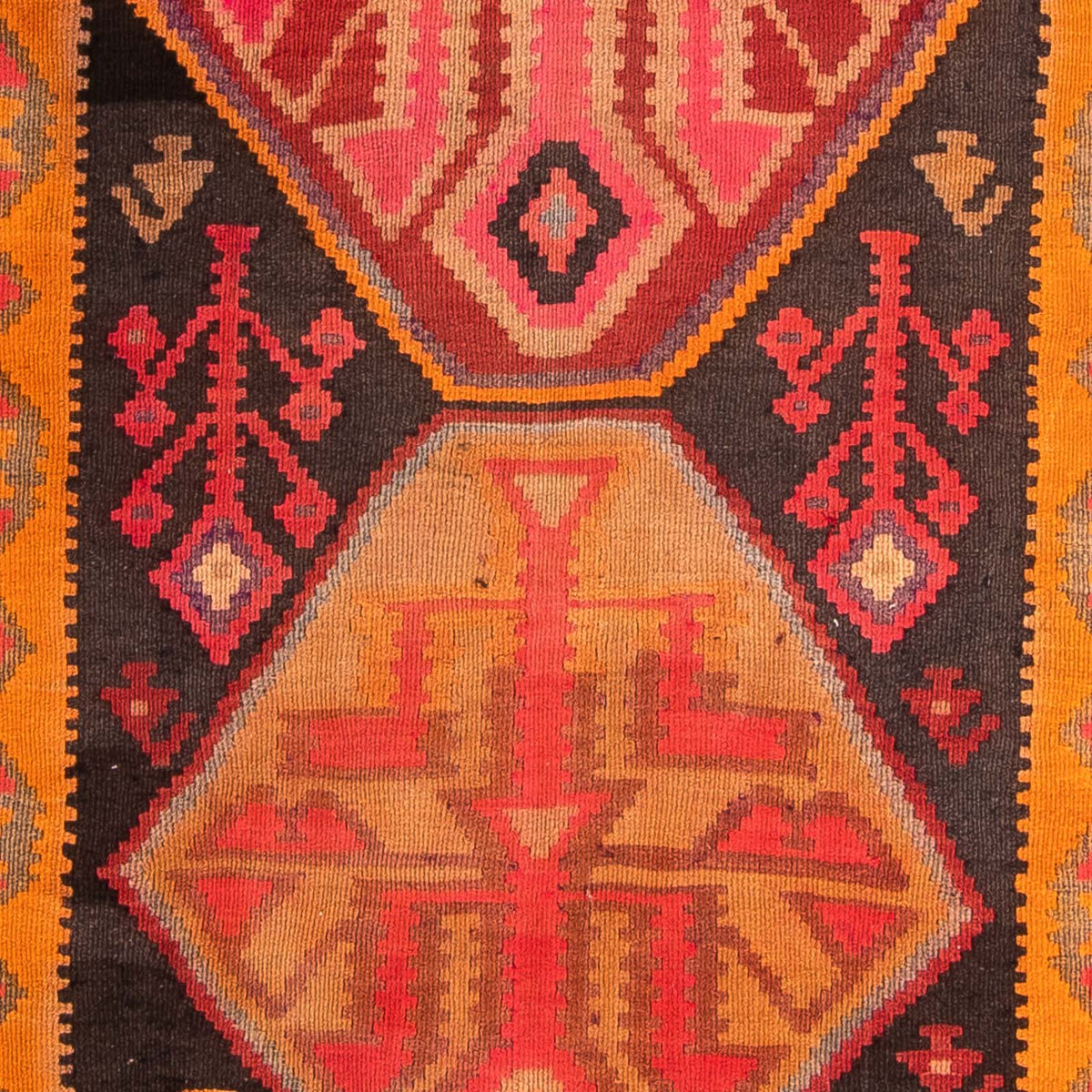 Loper Kelim tapijt - Oud - 355 x 142 cm - veelkleurig