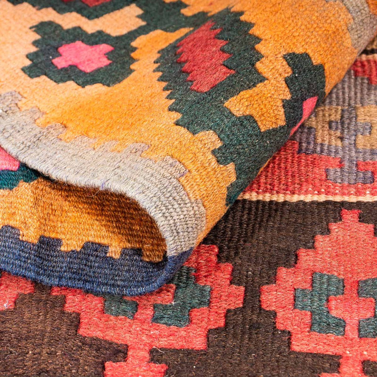 Loper Kelim tapijt - Oud - 350 x 140 cm - veelkleurig