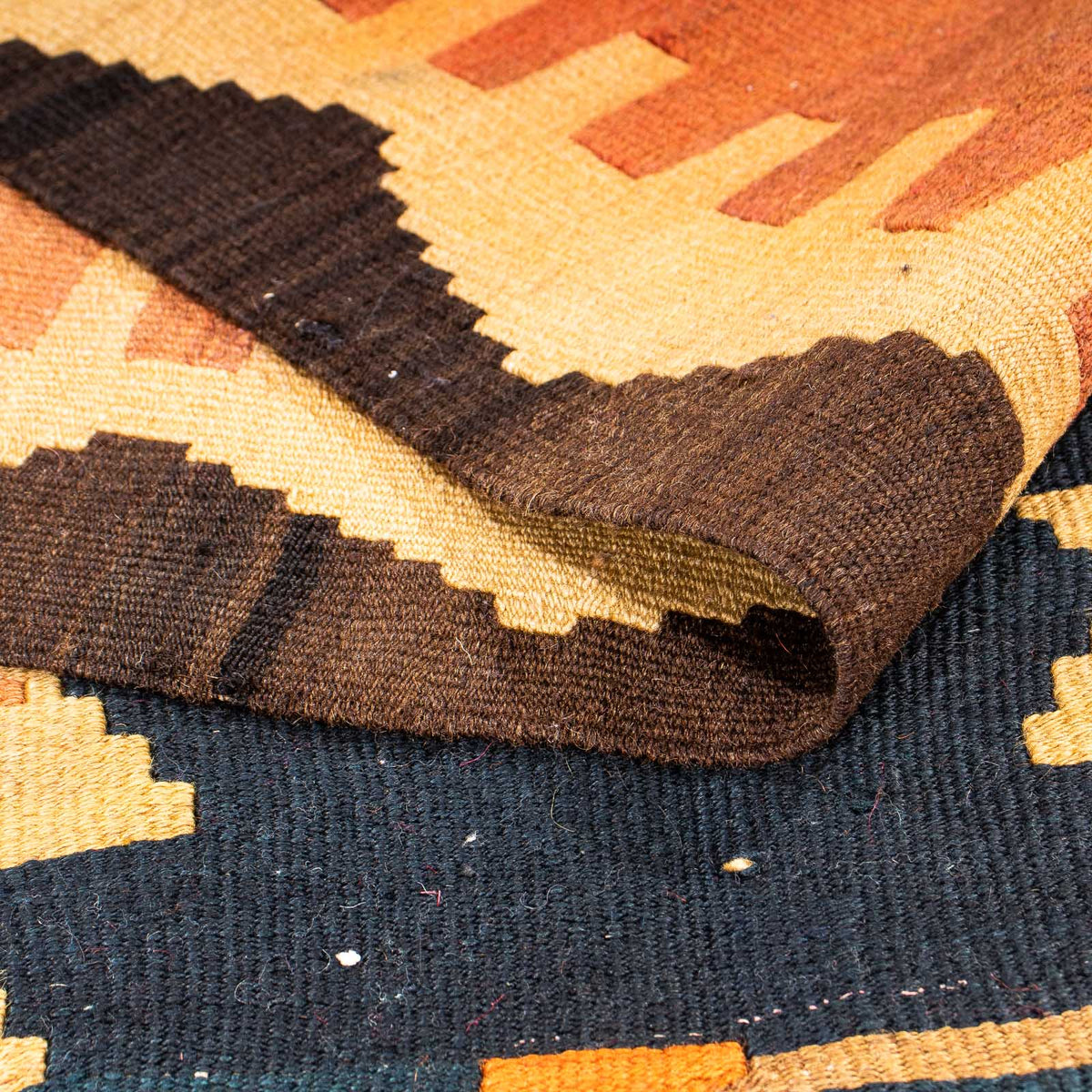 Loper Kelim tapijt - Oud - 375 x 124 cm - veelkleurig