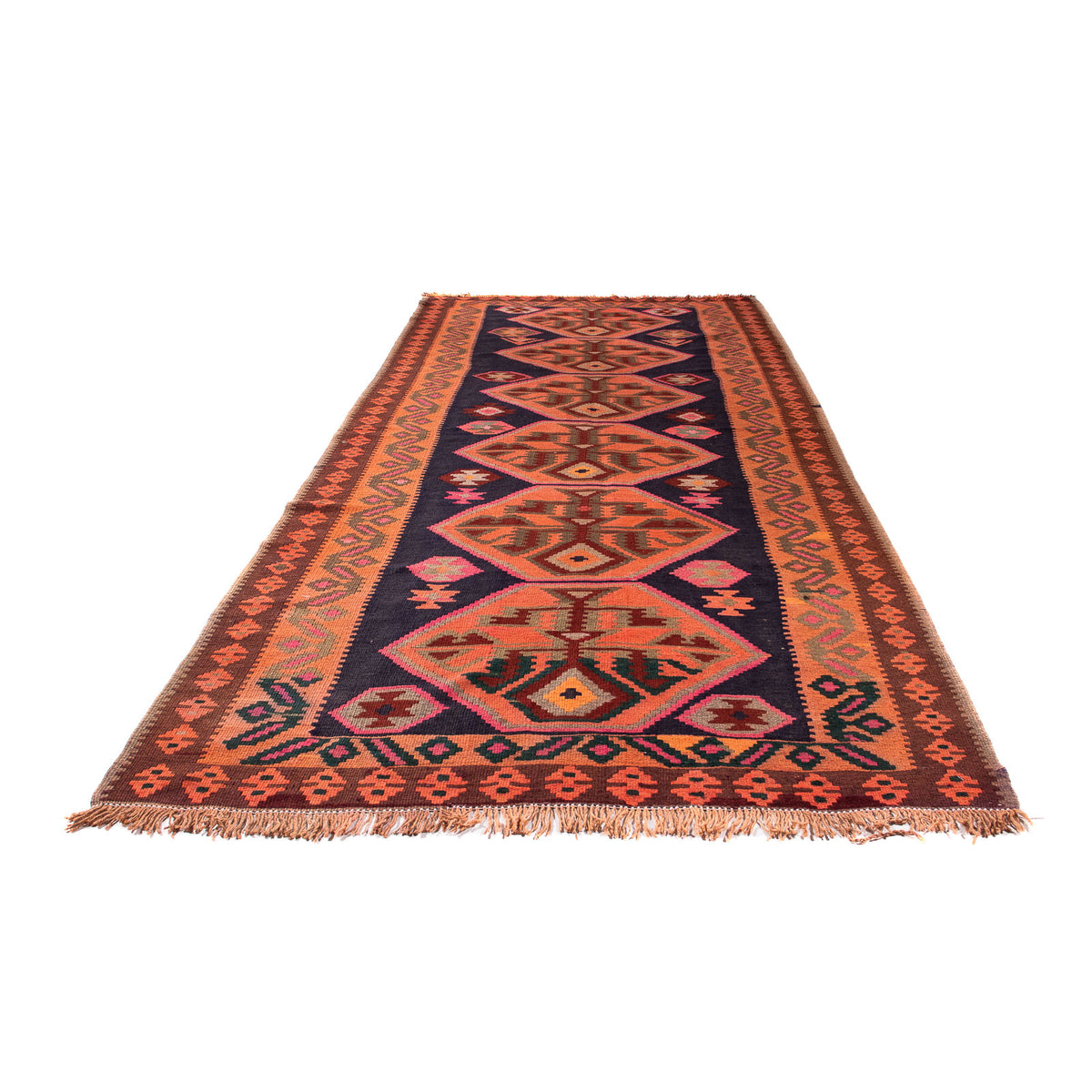 Loper Kelim tapijt - Oud - 320 x 145 cm - veelkleurig