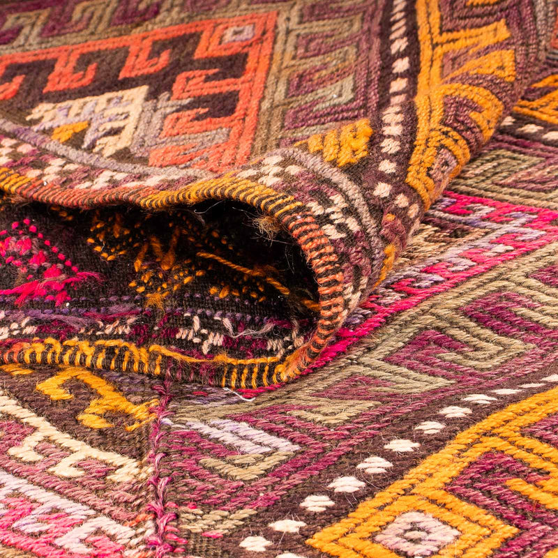 Loper Kelim tapijt - Oud - 370 x 140 cm - veelkleurig