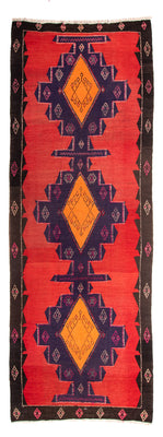 Loper Kelim tapijt - Oud - 385 x 150 cm - veelkleurig