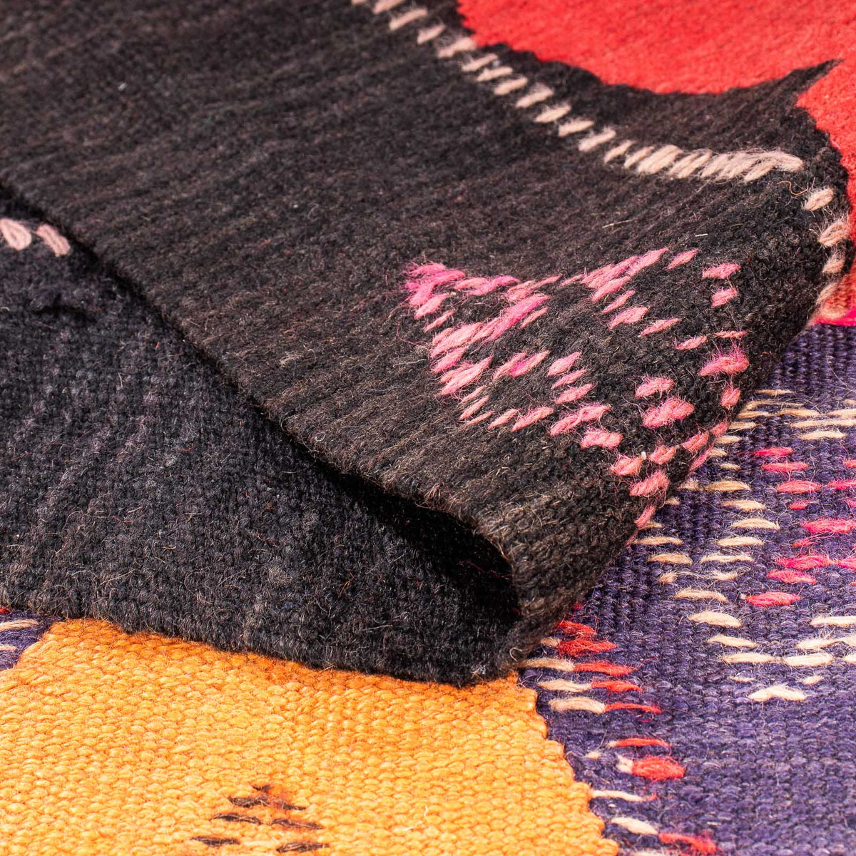 Loper Kelim tapijt - Oud - 385 x 150 cm - veelkleurig