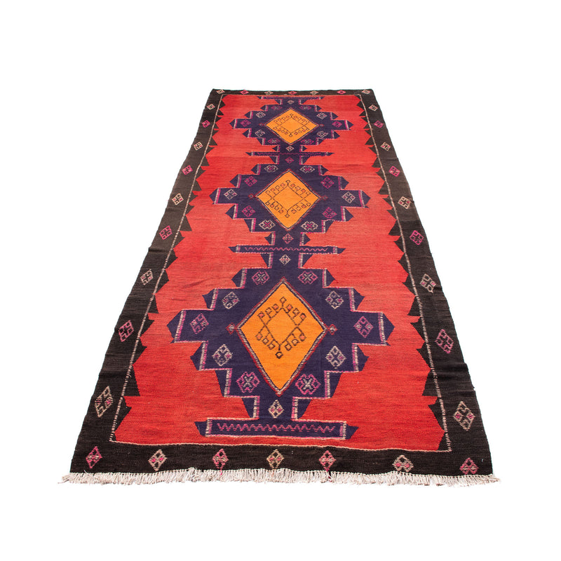 Loper Kelim tapijt - Oud - 385 x 150 cm - veelkleurig