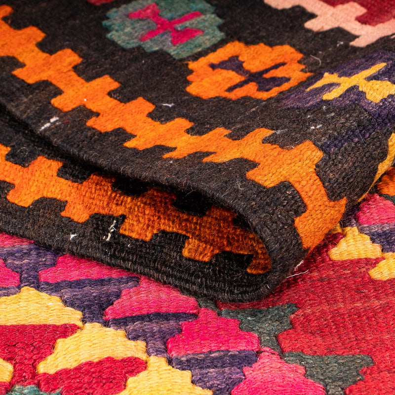 Loper Kelim tapijt - Oud - 390 x 147 cm - veelkleurig