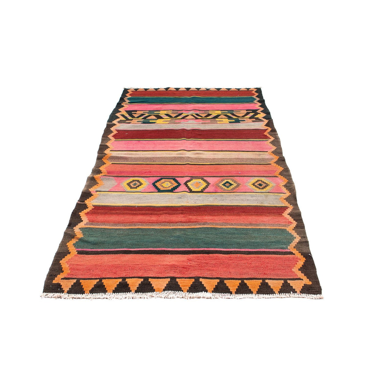 Loper Kelim tapijt - Oud - 250 x 120 cm - veelkleurig