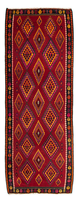 Loper Kelim tapijt - Oud - 380 x 144 cm - veelkleurig