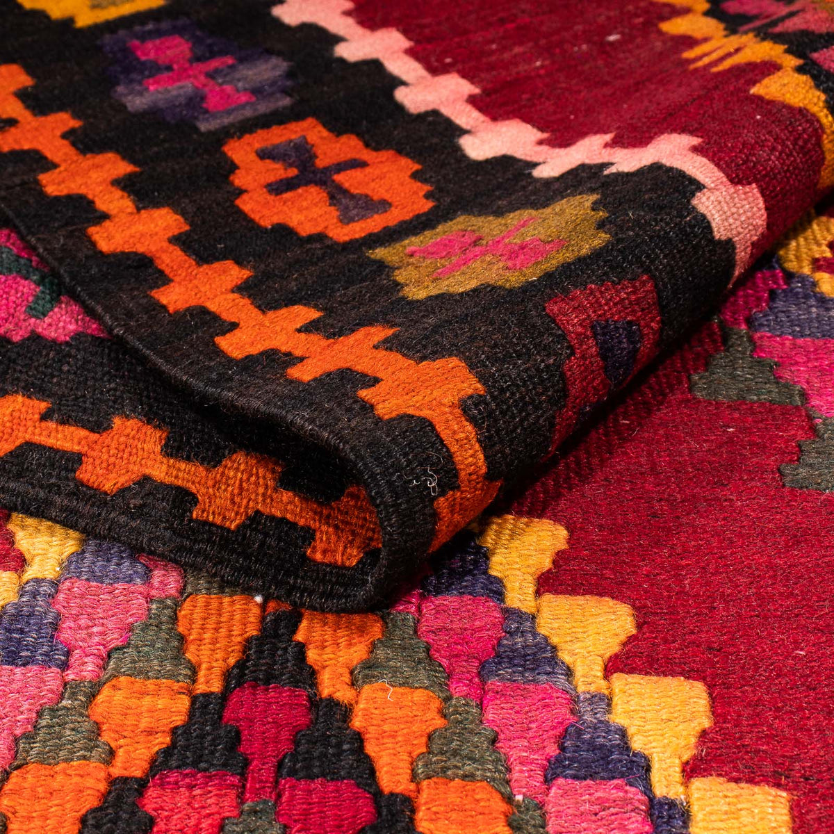 Loper Kelim tapijt - Oud - 380 x 144 cm - veelkleurig